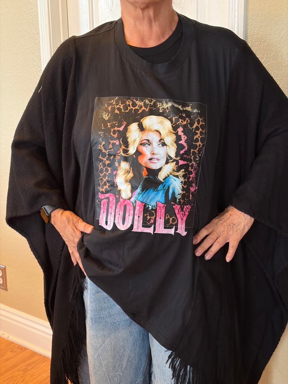 Dolly Parton Upcycled Tunic Top Shirt OS Handmade Boho